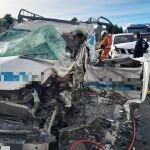 Imagen de uno de los vehículos accidentados