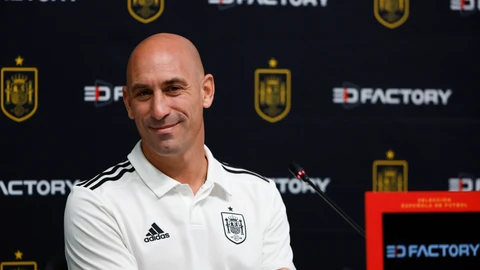 Luis Rubiales, durante una rueda de prensa