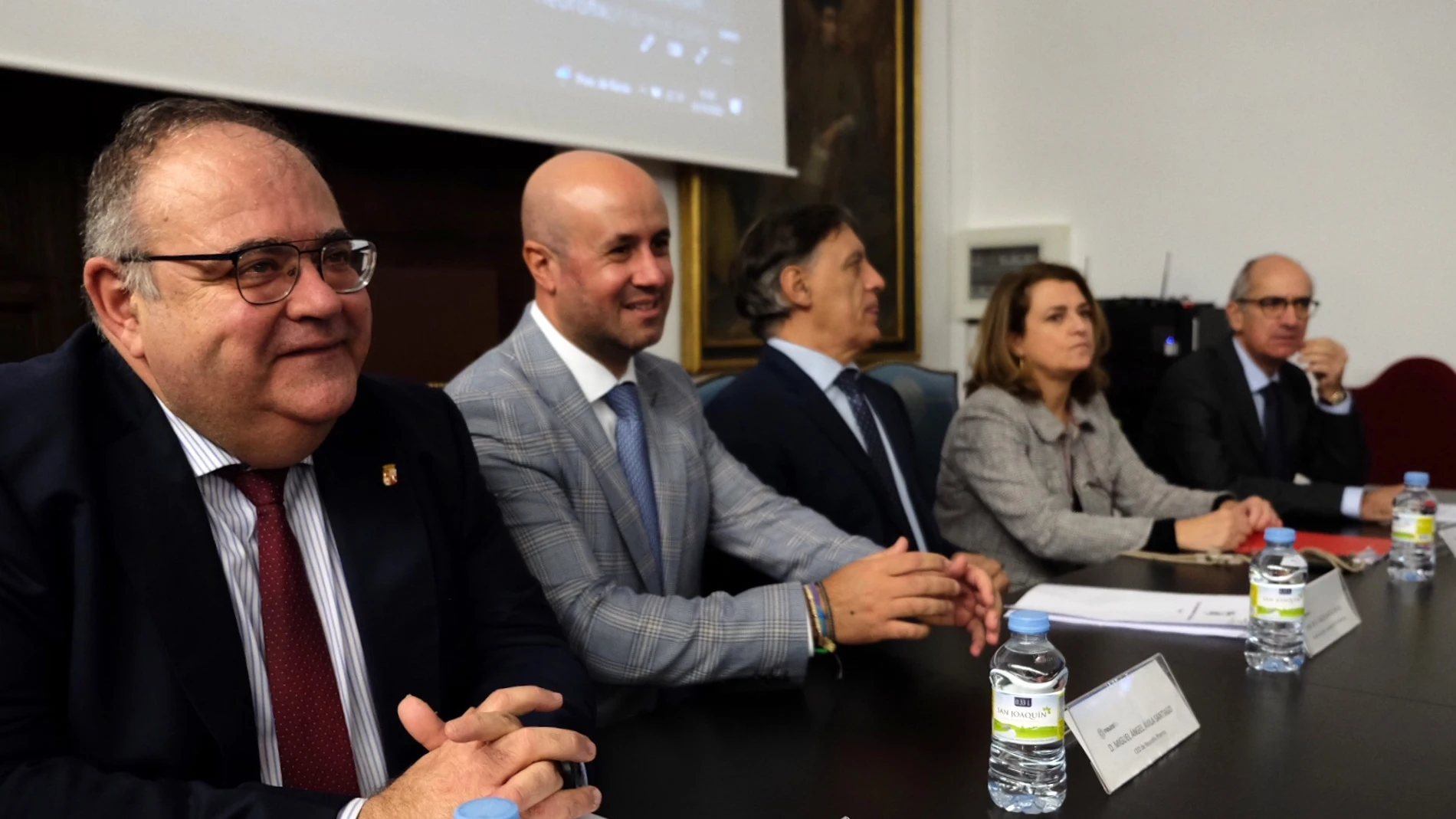 El consejero de Sanidad, Alejandro Vázquez Ramos; el alcalde de Salamanca, Carlos García Carbayo; y el presidente de la Diputación de Salamanca, Javier Iglesias, en la jornada celebrada en Salamanca