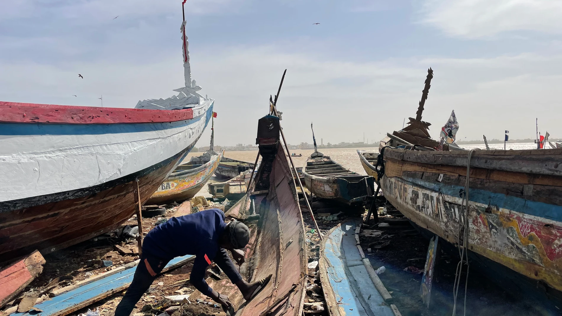 Puerto de pescadores en Saint Louis, Senegal.