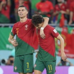 Ronaldo felicita a Cristiano tras el segundo gol de Portugal