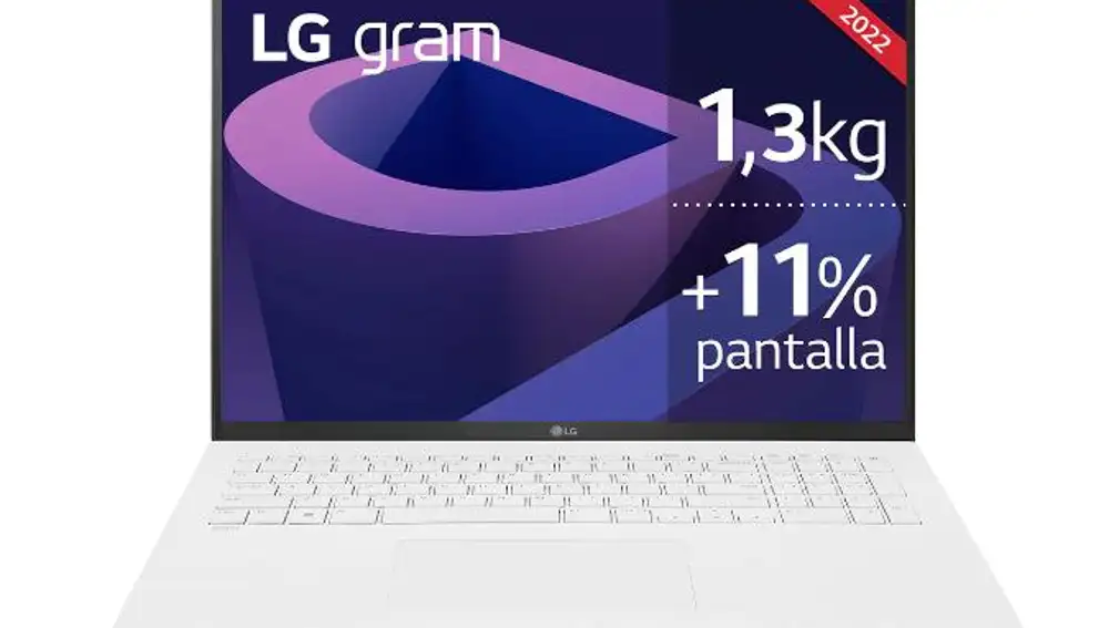 LG Gram con pantalla de 17 pulgadas y formato 16:10.