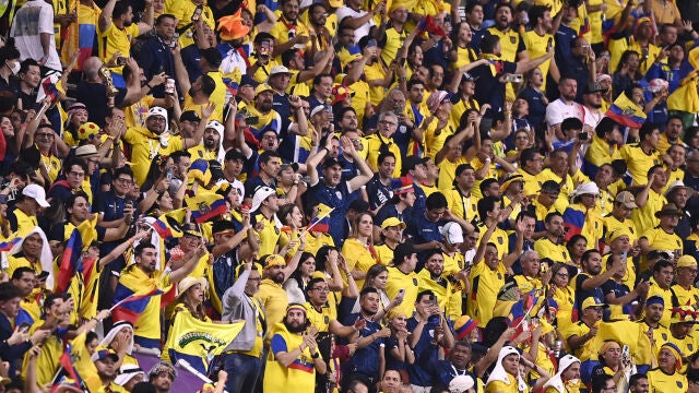 Los aficionados ecuatorianos en el Países Bajos-Ecuador del Mundial de Qatar 2022