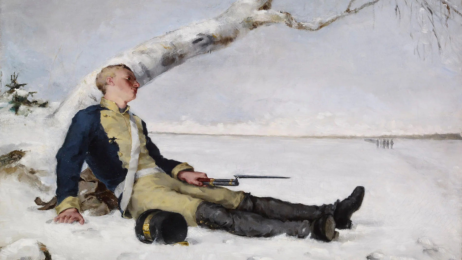 Soldado herido en la nieve, pintura de Helene Schjerfbeck que retrata una escena de la Guerra finlandesa.