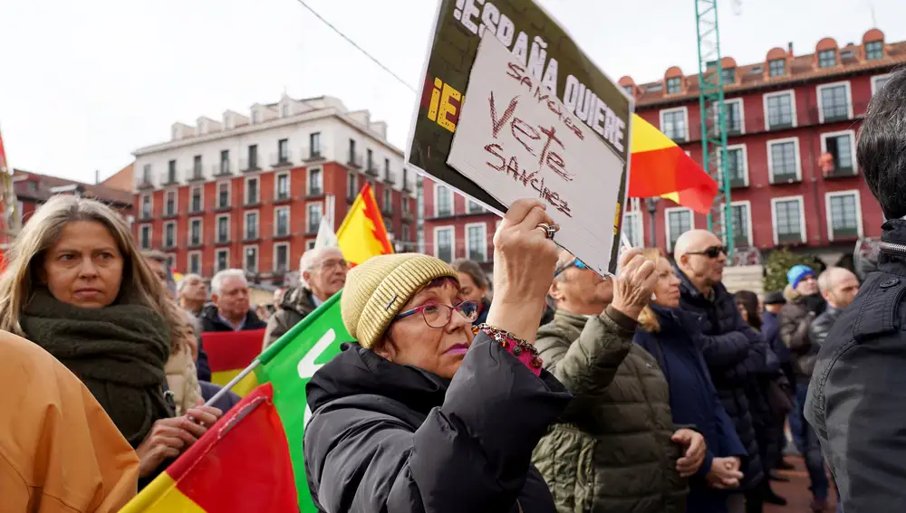 Concentración de Vox en Valladolid para exigir la dimisión del Gobierno de España y la convocatoria de elecciones