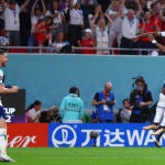 Marcus Rashford celebra su segundo gol, el tercero de Inglaterra ante Gales
