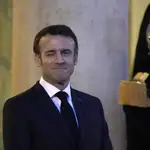 El presidente francés, Emmanuel Macron, antes de partir a Estados Unidos