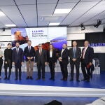 De izquierda a derecha: Nicolas Cousin, José Ramón Tramoyeres, Gaspar Sáez, Alicia Martí, Alicia Catalán, Juan Francisco Martínez, Marcos Ortuño, Francisco Marhuenda, María del Mar Martínez, Francisco Pérez, Fernando Ballesta y Carlos Boga