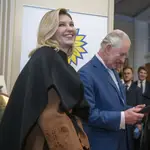 El rey Carlos III y la primera dama de Ucrania, Olena Zelenska, durante su visita a la Catedral Católica Ucraniana de la Sagrada Familia en el Exilio en Londres