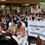 Concentración de médicos frente a la Asamblea de Madrid