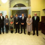 La consejera de Educación, Rocío Lucas; el presidente de Caja Rural, Carlos Martínez; la presidenta del CSIC, Eloisa del Pino y el director de la Fundación científica de Caja Rural, Juan Manuel Ruiz Liso durante la clausura