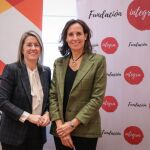 Patricia Pérez y Ana Muñoz tras la firma del acuerdo entre Atresmedia y Fundación Integra