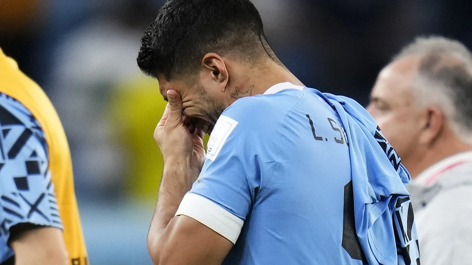 Luis Suárez no pudo evitar las lágrimas tras la eliminación