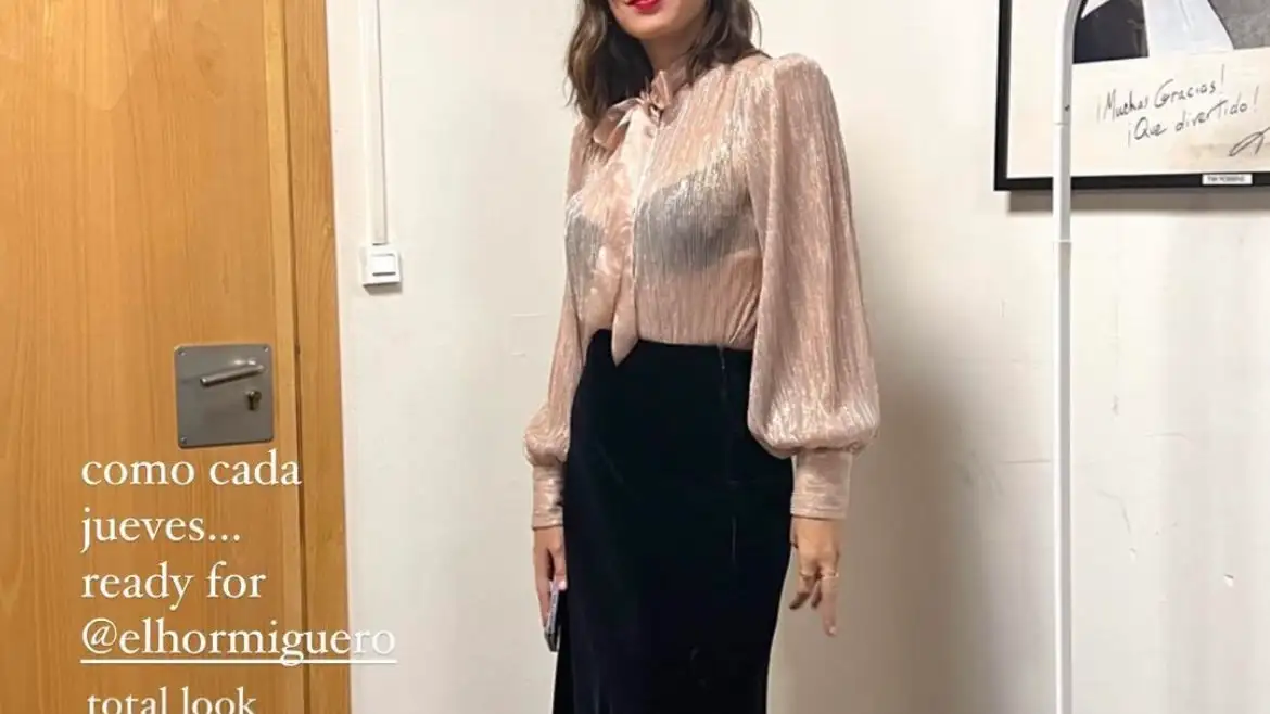 Stories de Tamara Falcó con su look en 'El Hormiguero'.