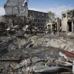 Imagen de la destrucción de un hotel en Odesa después de un bombardeo ruso este año