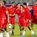 Última sesión de entrenamiento de la selección de Marruecos antes de medirse a España