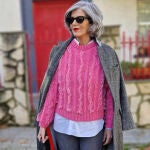 Carmen Gimeno con look de oficina en diciembre.
