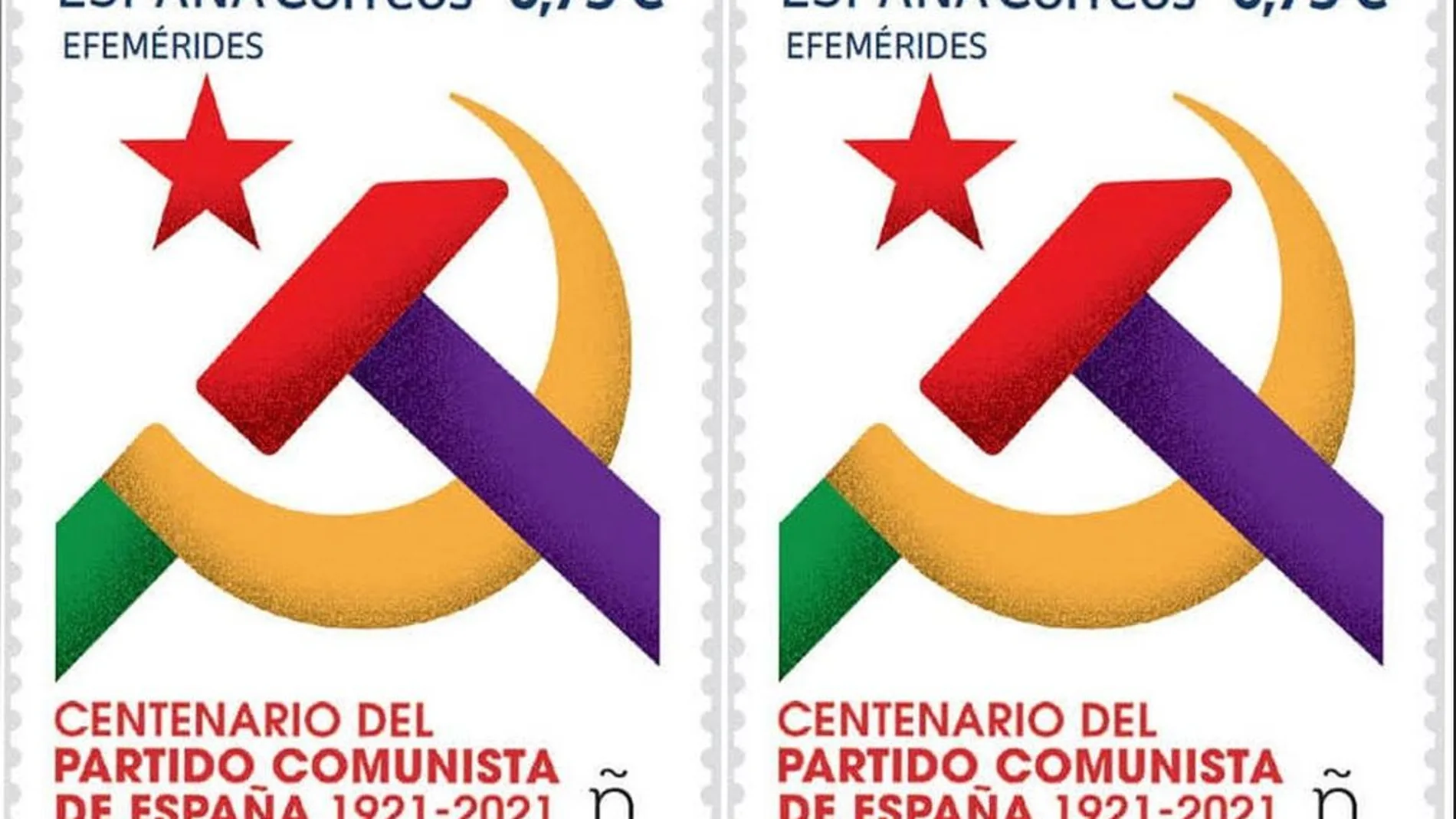 Sello conmemorativo del centenario del Partido Comunista de España