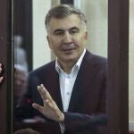 El ex presidente georgiano Majail Saakashvili, en la Corte de Tiblisi hace un año