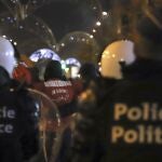 La policía belga interviene después del partido de España contra Marruecos
