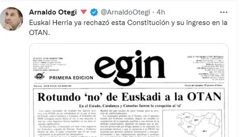 Rweet publicado por Arnaldo Otegui