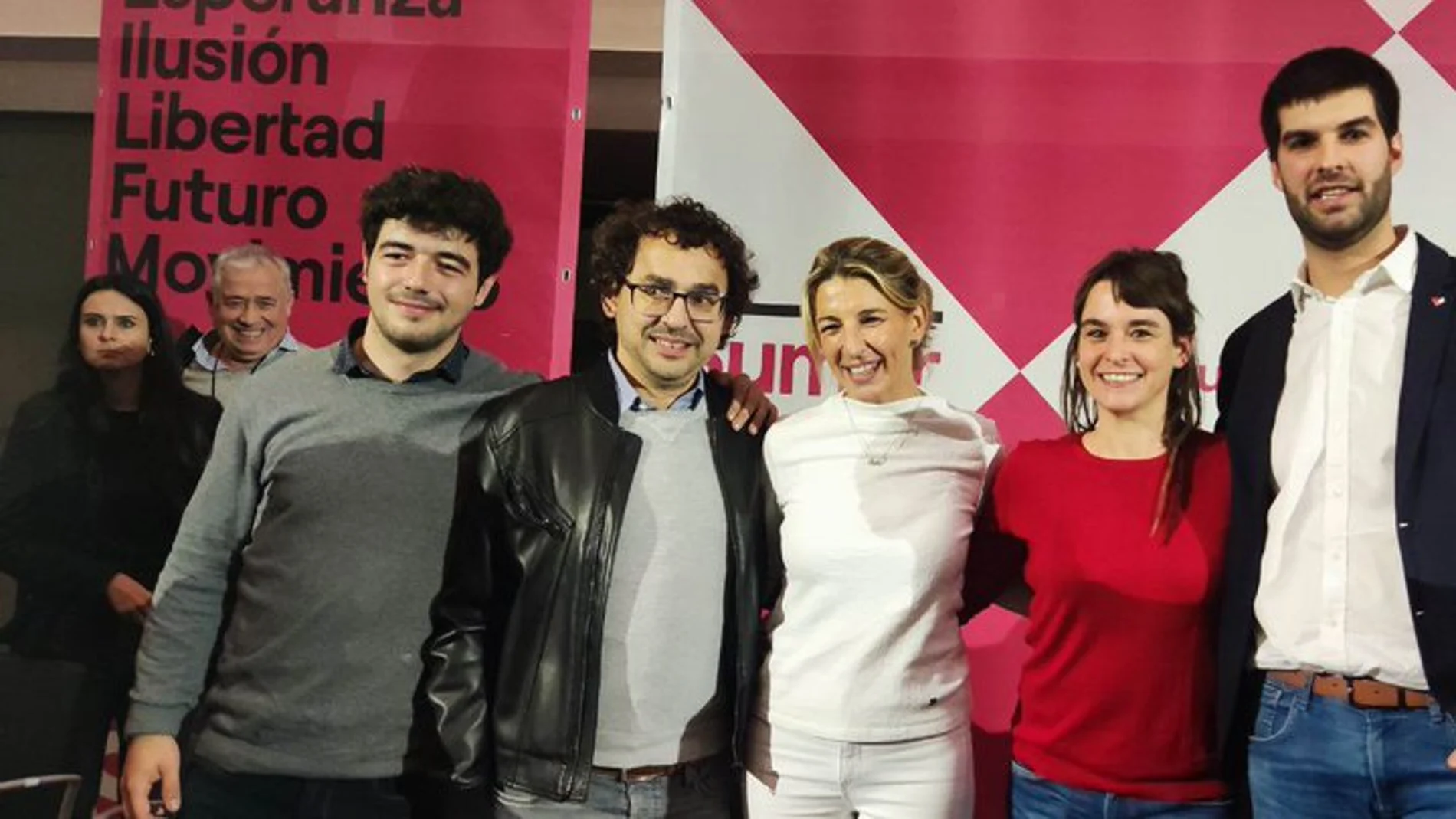 La dirección autonómica de Podemos en Navarra acudió al acto de escucha de la vicepresidenta