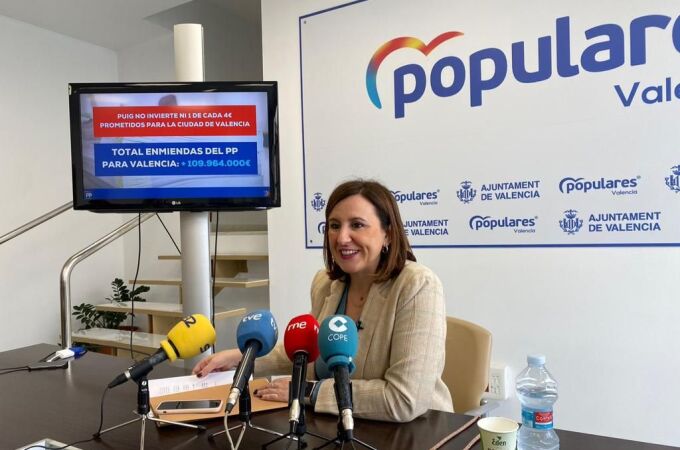 La portavoz del PP, María José Catalá, ha expuesto las enmiendas que su grupo ha presentado a los presupuestos de la Generalitat relativas a la ciudad de Valencia