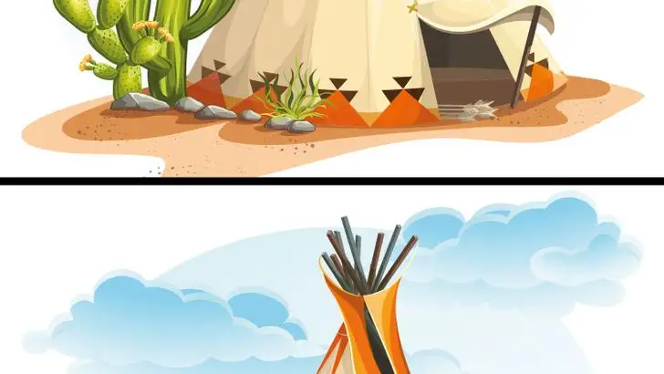 Los tipis son estructuras tradicionales de campamento utilizadas por los pueblos nativos americanos, normalmente de la región de las Grandes Llanuras | Fuente: genial.guru