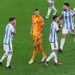 Mateu Lahoz durante el partido entre Países Bajos y Argentina