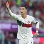 Cristiano Ronaldo en el último partido ante Marruecos