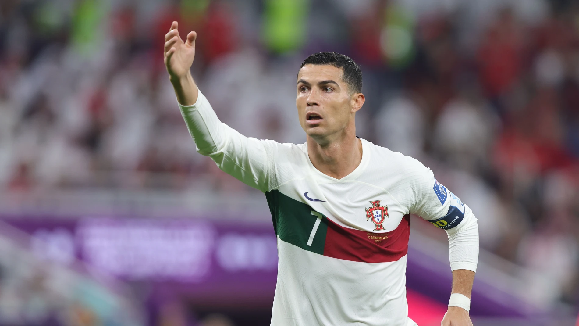 Cristiano Ronaldo en el último partido ante Marruecos