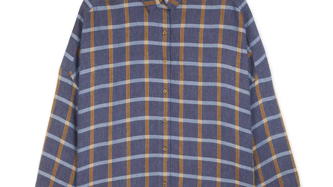 Camisa holgada Deliwool con estampado de cuadros, de Sessùn