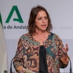 La consejera de Salud, Catalina García, durante la rueda de prensa tras la reunión del Consejo de Gobierno