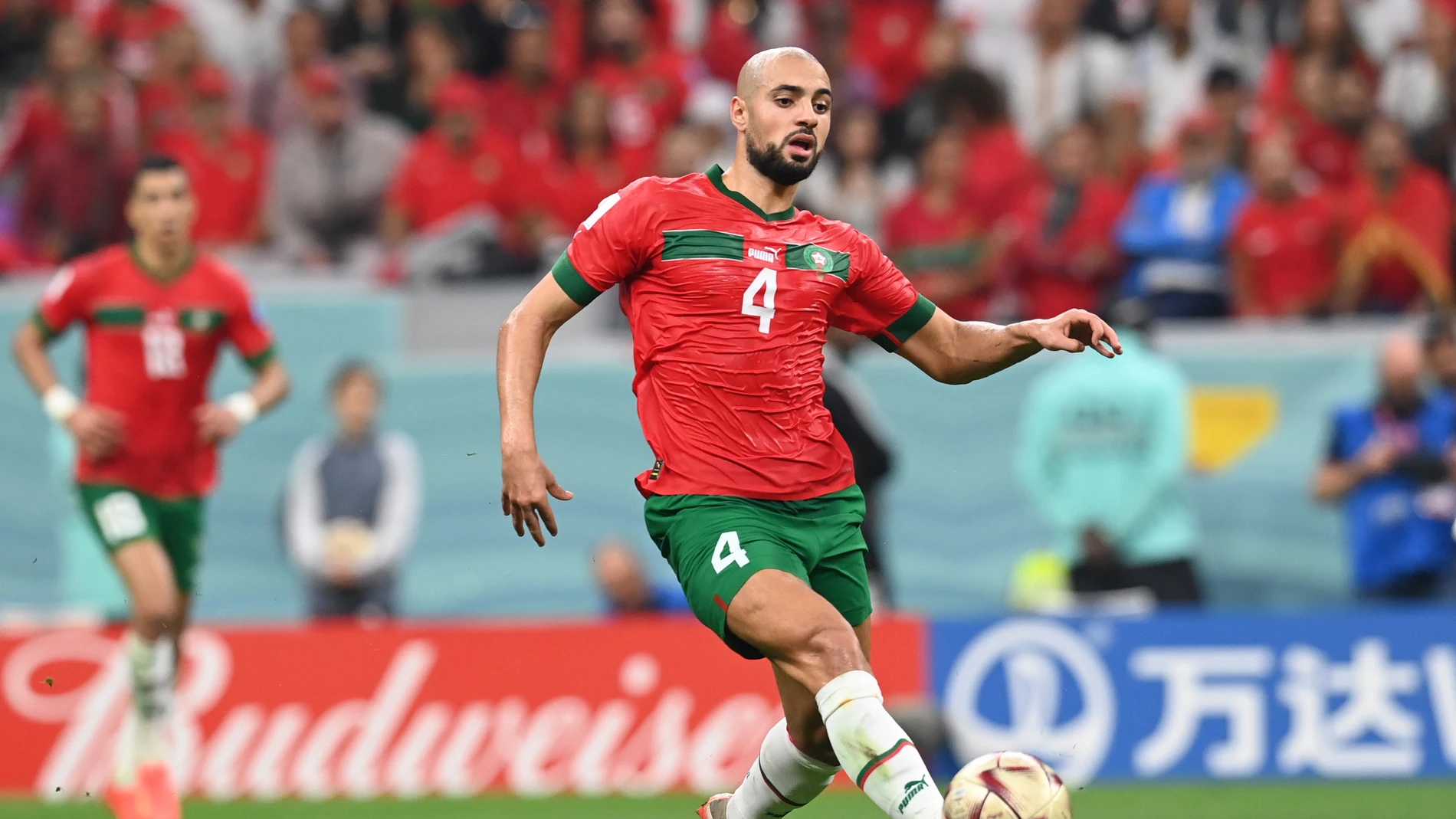 Sofyan Amrabat con Marruecos en el Mundial de Qatar. EFE/EPA/Georgi Licovski
