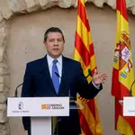 El presidente de Castilla-La Mancha, Emiliano García-Page, y el presidente de Aragón, Javier Lambán, en una imagen de archivo.