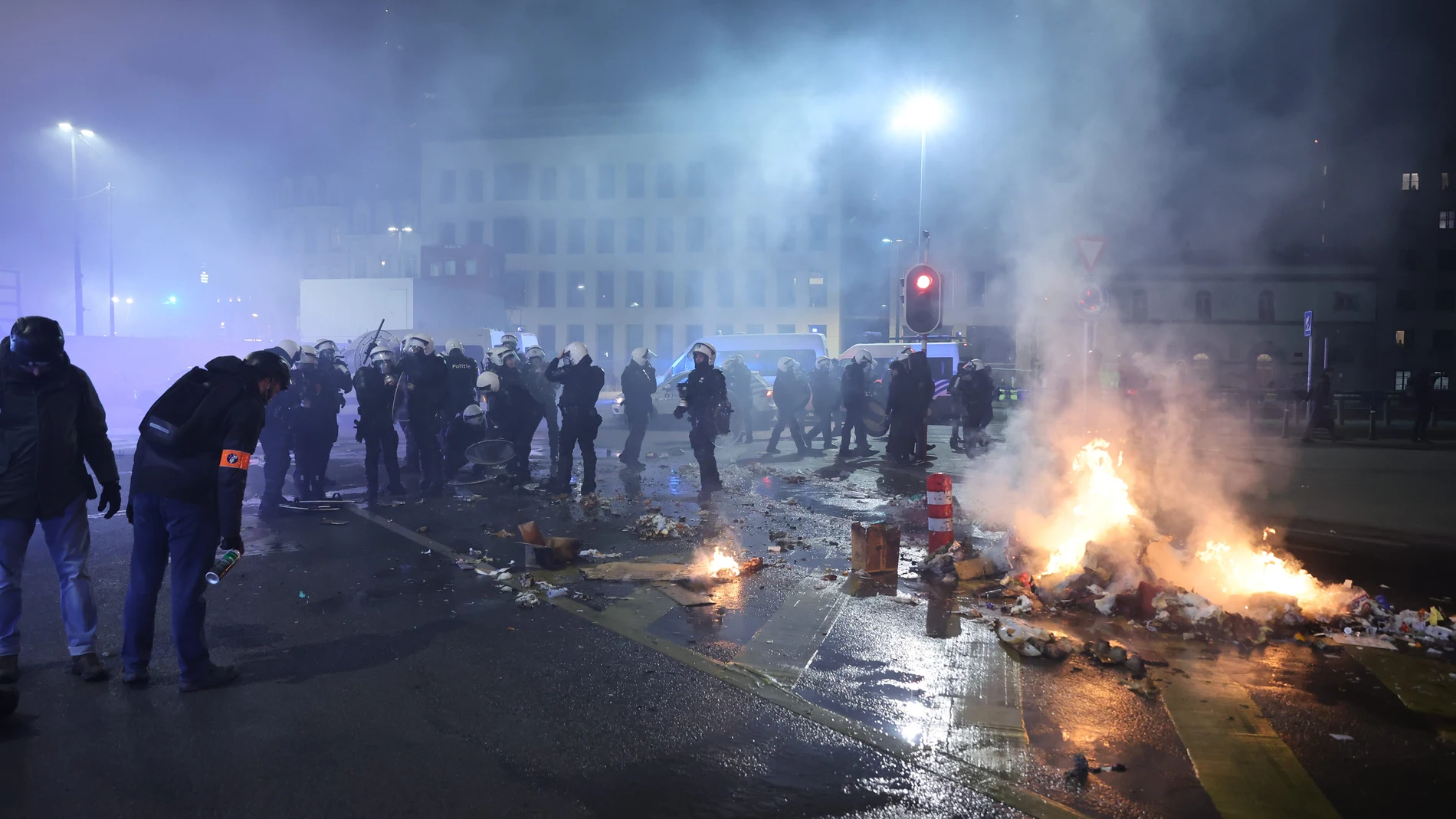 Disturbios en el centro de Bruselas tras la semifinal del Mundial de Qatar entre Francia y Marruecos