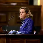 Nadia Calviño, en el último pleno del Congreso