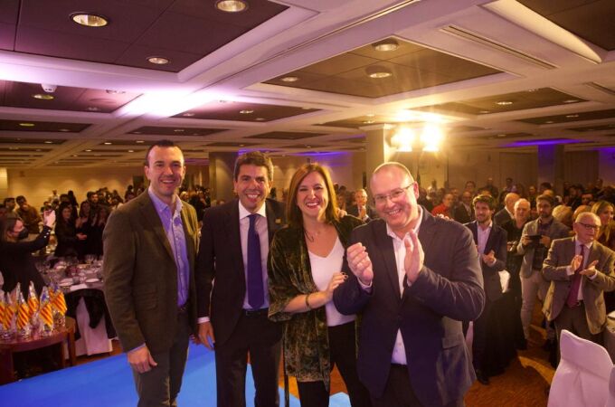 Cena del PPCV, con Carlos Mazón (c), María José Catalá, Miguel Tellado