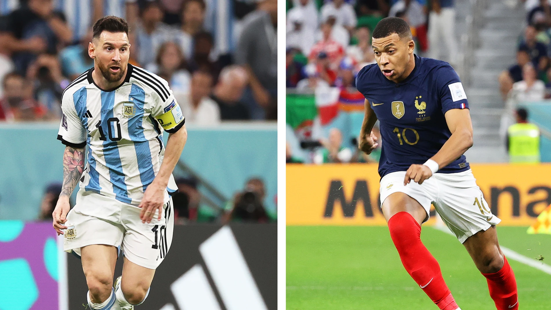 Lionel Messi y Kylian Mbappé, las dos grandes estrellas de la final de la Copa del Mundo