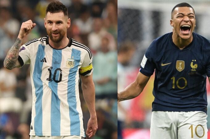 Leo Messi (Argentina) y Kylian Mbappé (Francia), protagonistas de la final del Mundial de Qatar 2022