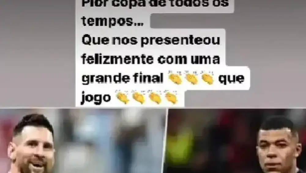 La felicitación de Katia Aveiro, la hermana de Cristiano Ronaldo, a Argentina por el Mundial.