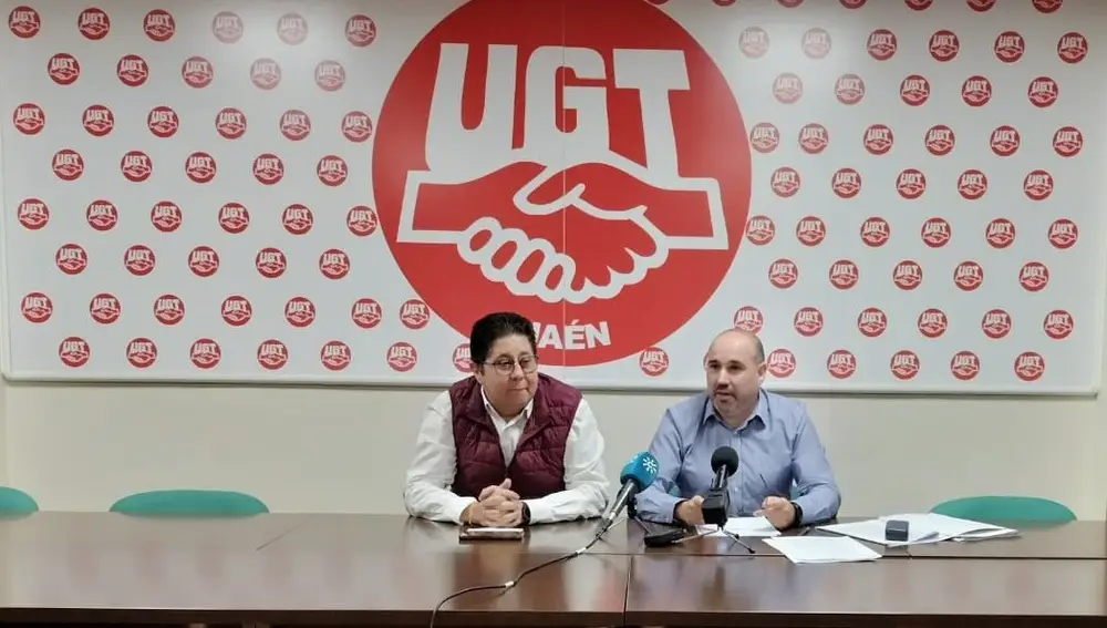 Domingo Ocaña y Antonio Marcos durante la rueda de prensa. UGT
