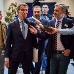 El líder del PP Alberto Núñez Feijóo ayer durante la sesión de control al Gobierno en el Senado.