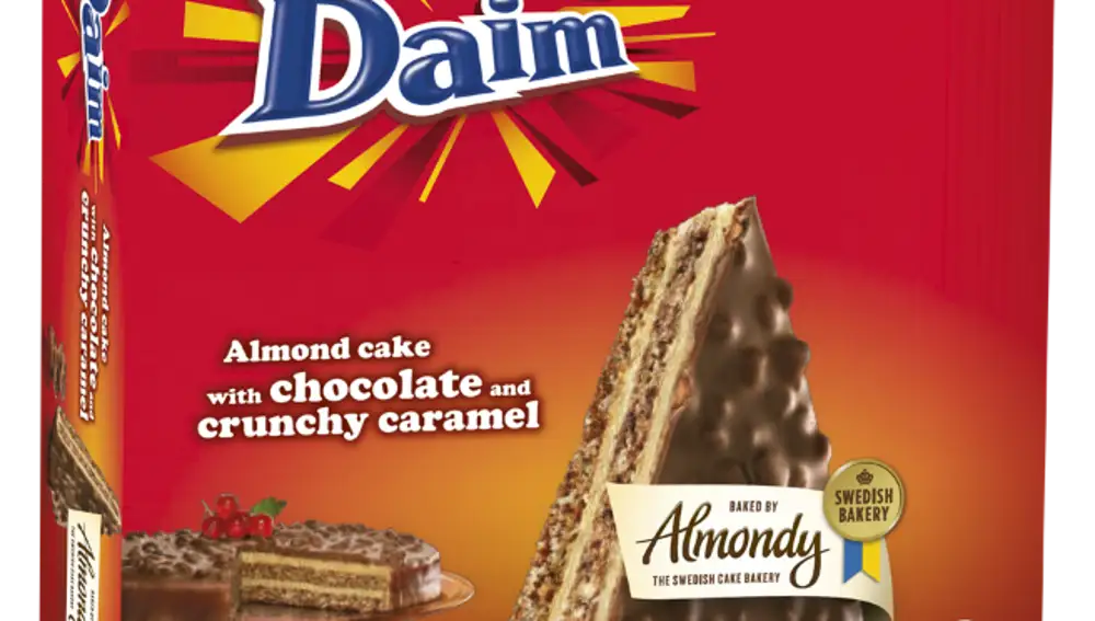 Tarta de almendras y chocolate de la marca Daim