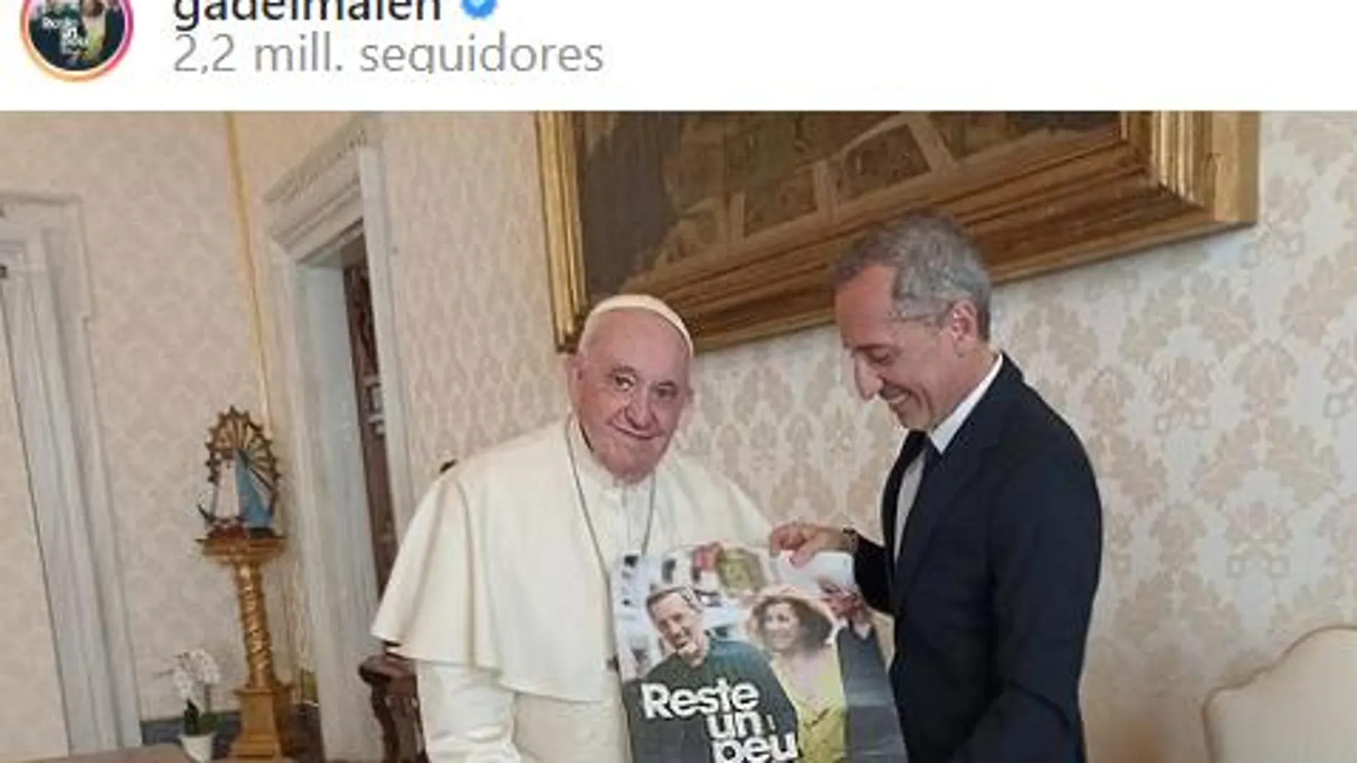 El director de cine marroquí con el Papa Francisco (Instagram)