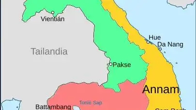 Mapa de la distribución administrativa de la Indochina francesa (1858-1949) | Fuente: commons.wikipedia