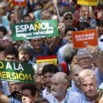 Manifestación en Barcelona de Escuela de Todos para reclamar que el castellano también sea lengua vehicular en Cataluña