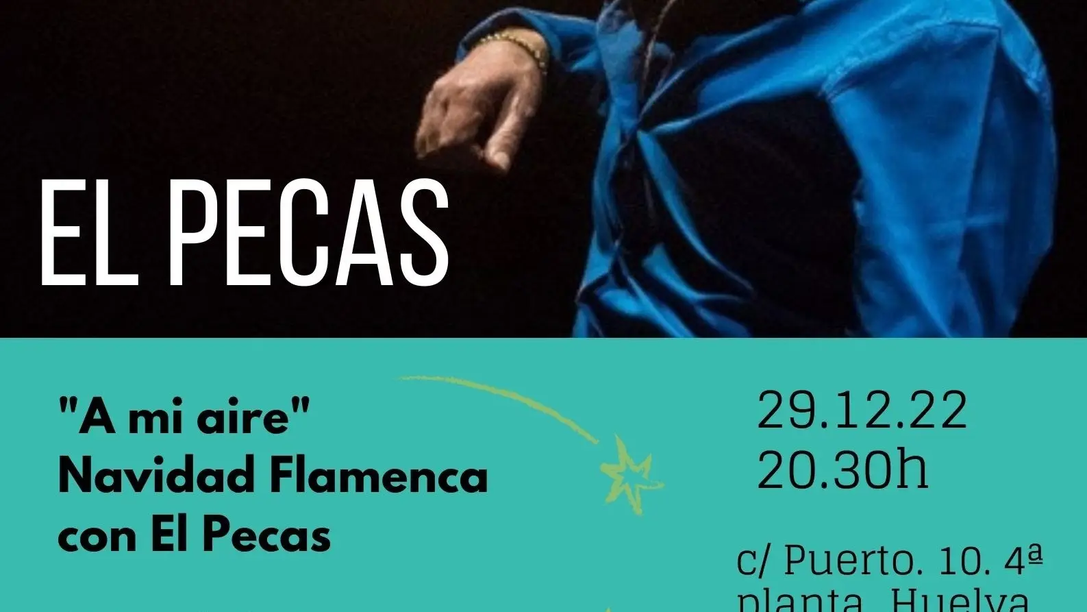 Cartel del concierto de Navidad flamenca de El Pecas.FUNDACIÓN CAJASOL28/12/2022