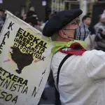Manifestación convocada en Pamplona por EH Bildu a favor de los presos de ETA con motivo del Aberri Eguna el pasado abril