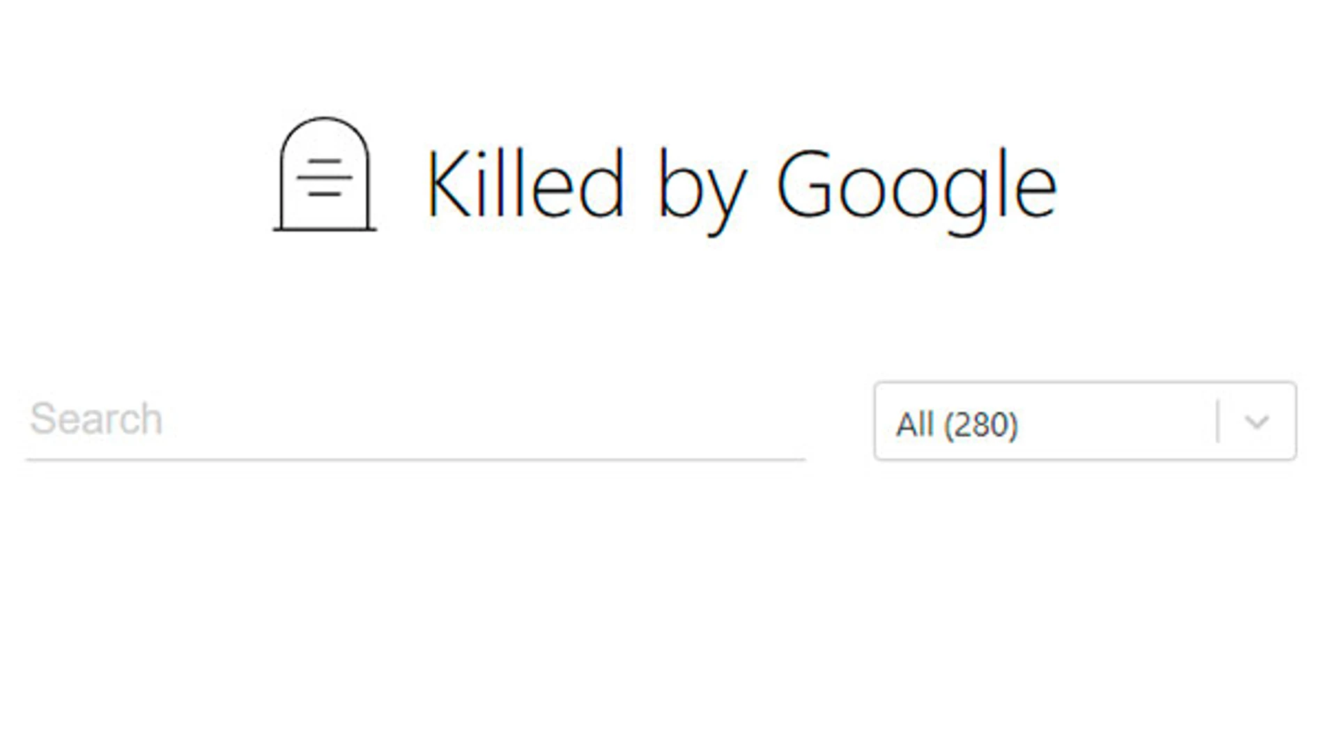 Buscador de la web Killed by Google.